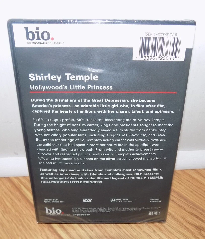 Biography: Shirley Temple - Hollywood's Little Princess DVD BRAND NEW, SEALED - Image 2 of 2