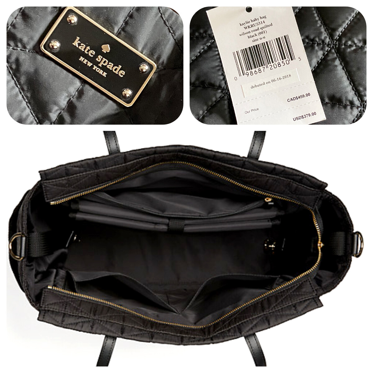 kate spade wilson road quilted kaylie baby bag