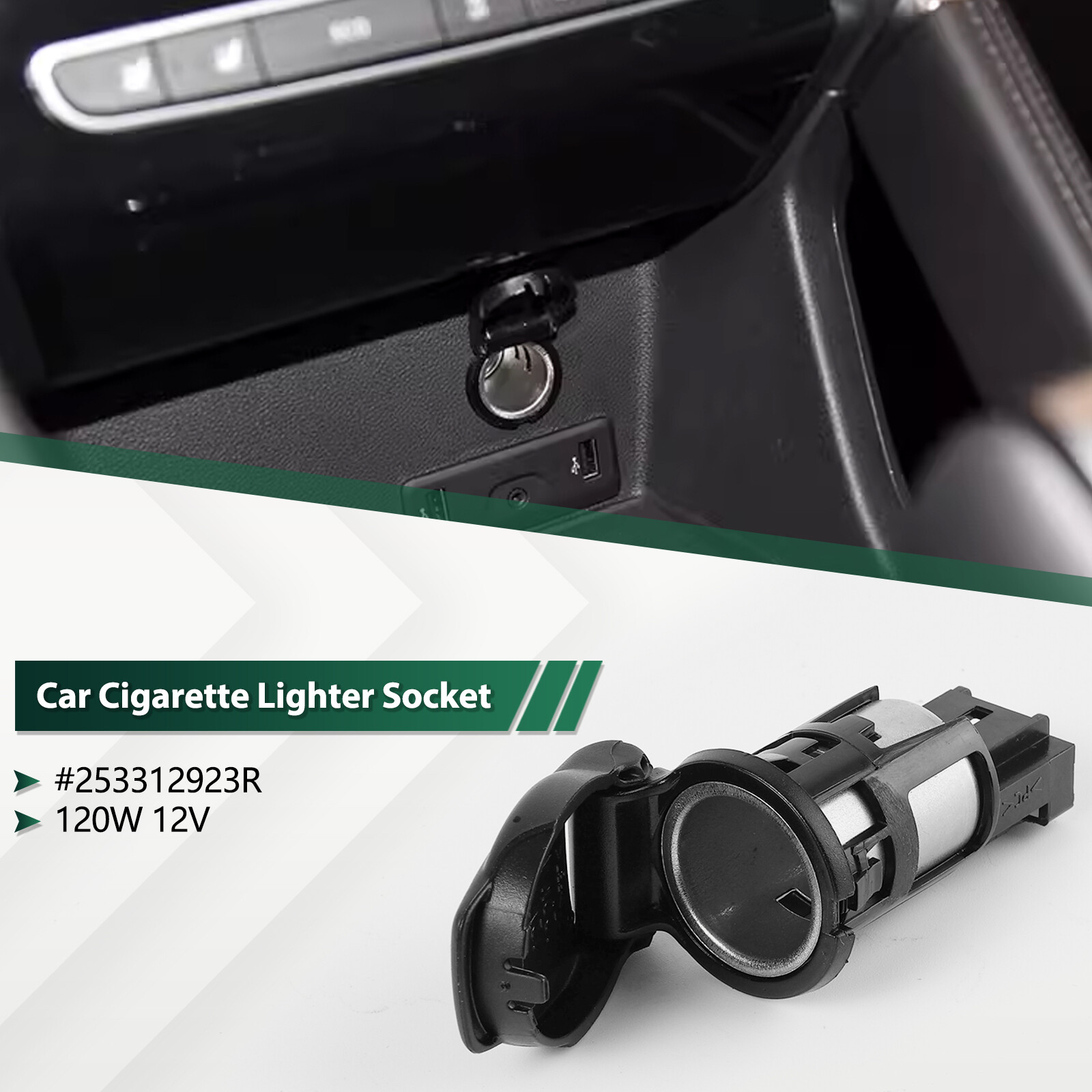 Presa Di Corrente Per Auto 253312923R Sostituzione Accendisigari Automatica 12V 120W Ad Alta Efficienza Per Megane Koleos - Foto 5