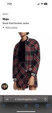 Maje Bazak Plaid Bomber Jacket