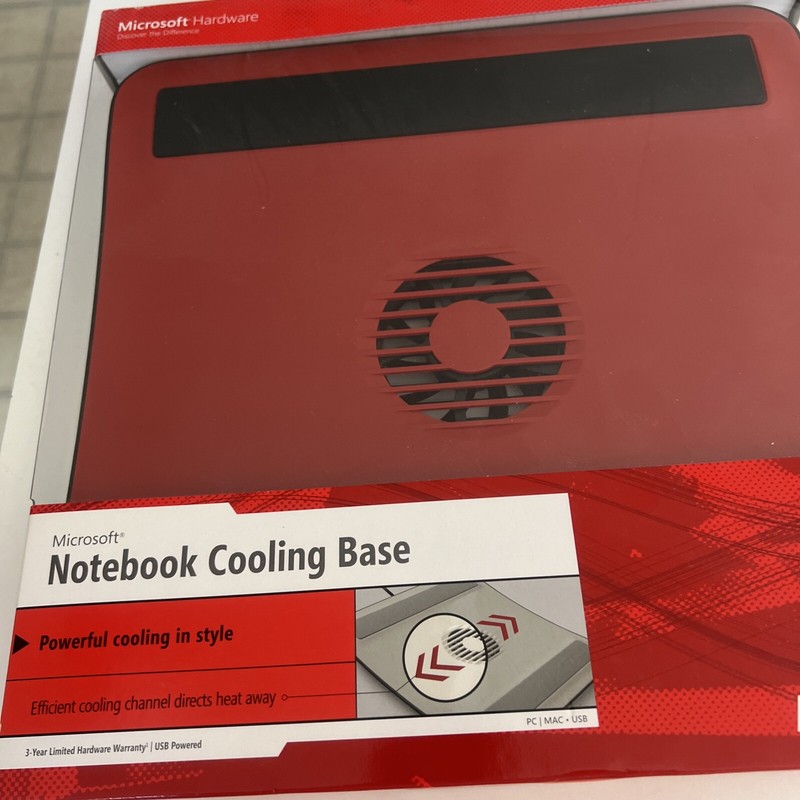 Microsoft Notebook Cooling Base Microsoft Hardware USB Powered Red Model 1388