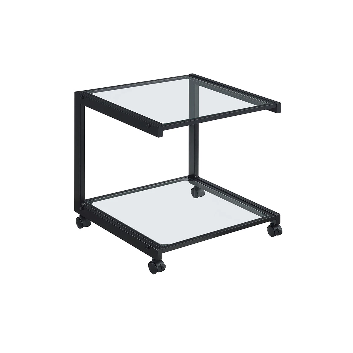 Contemporary Office Printer 2 Tier Cart In Black Metal Frame With