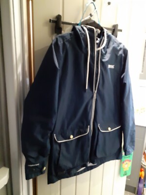 Women's Regatta Great Outdoors Navy Blue Hooded Coat, Size 10