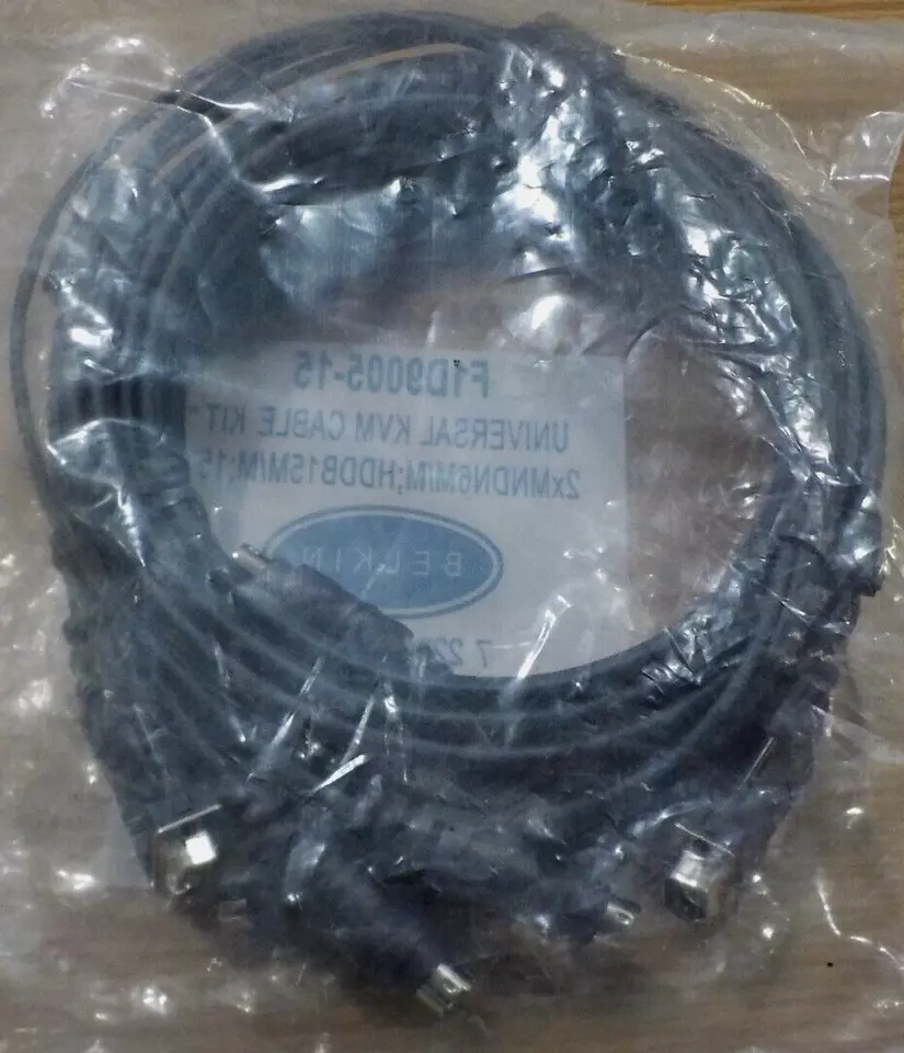 Belkin Universal KVM Cable Kit 15' - F1D9005-15 - Black New in Sealed Package - Image 4 of 4