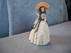 Vintage 2008 Hallmark Ceramic Green & White Doll Hanging Ornament — photo 1