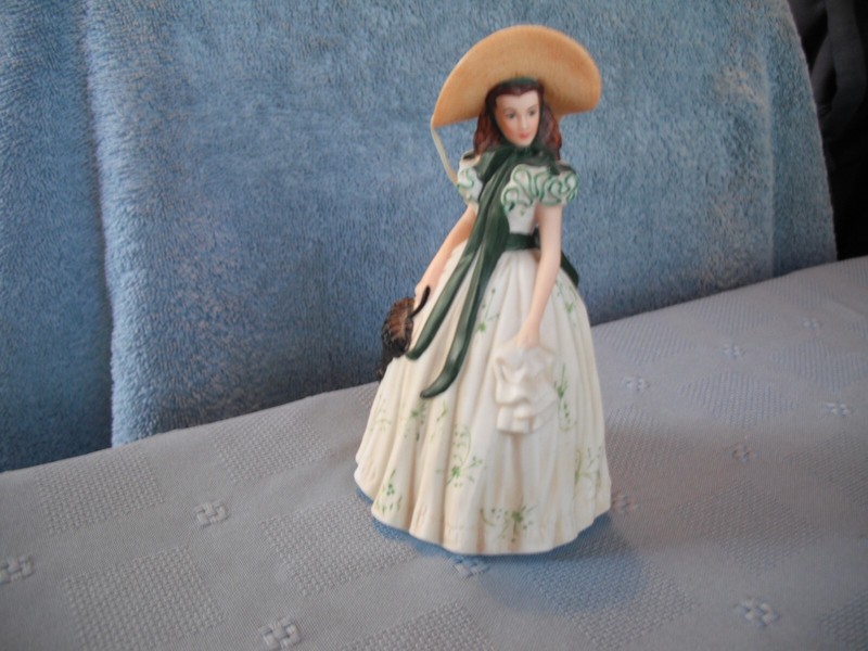 Vintage 2008 Hallmark Ceramic Green & White Doll Hanging Ornament