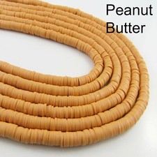One Strand 330pcs Wafer Disc Peanut Butter Polymer Clay Beads Katsuki Bead 6mm
