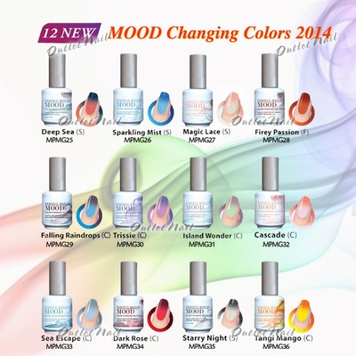 NEW MOOD COLORS 2014 Lechat Perfect Match Changing Gel Polish MPMG25 to MPMG36