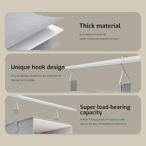 6-Shelf Hanging Closet Organizer, 2 3-Shelf Hanging Separable Silver Gray - Bild 6 von 6