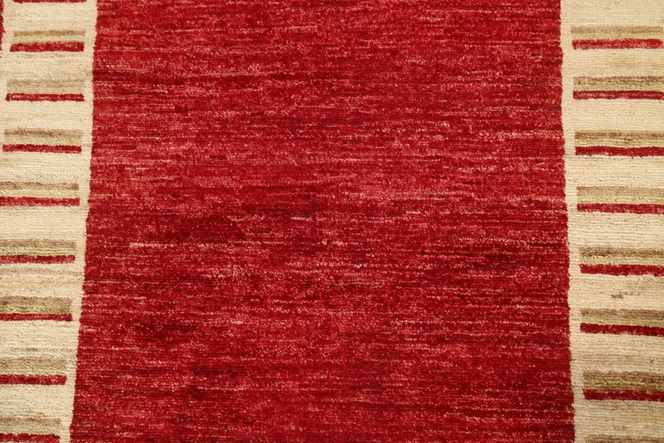 Rot/Elfenbein Gabbeh Kashkoli Eingefasst Modern Teppich Läufer Handgeknüpft - Bild 4 von 4