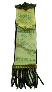 c1890 Knights Of The Cross Member Pin Ribbon 2 Sided Syracuse NY Auxiliary No 12