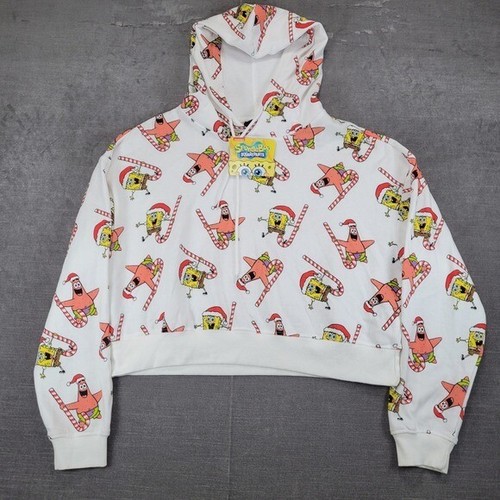 Nickelodeon Spongebob Patrick Christmas Hoodie Holiday White XL New