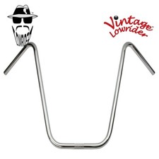 19" RISE GENUINE VINTAGE LOWRIDER STEEL V APE BICYCLE HANDLEBAR 22.2MM IN CHROME