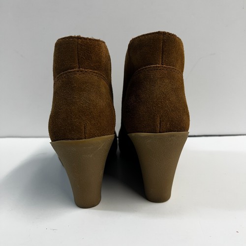 White Mountain Icon Wedge Ankle Booties Size 9M Suede Chestnut Brown 3in Womens - Picture 7 of 11