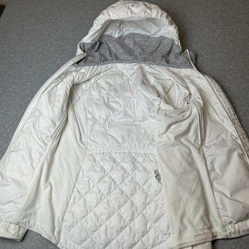 Lululemon Down For A Run Jacket Women's Size 4 White Goose Down Hoodie - Picture 11 of 19