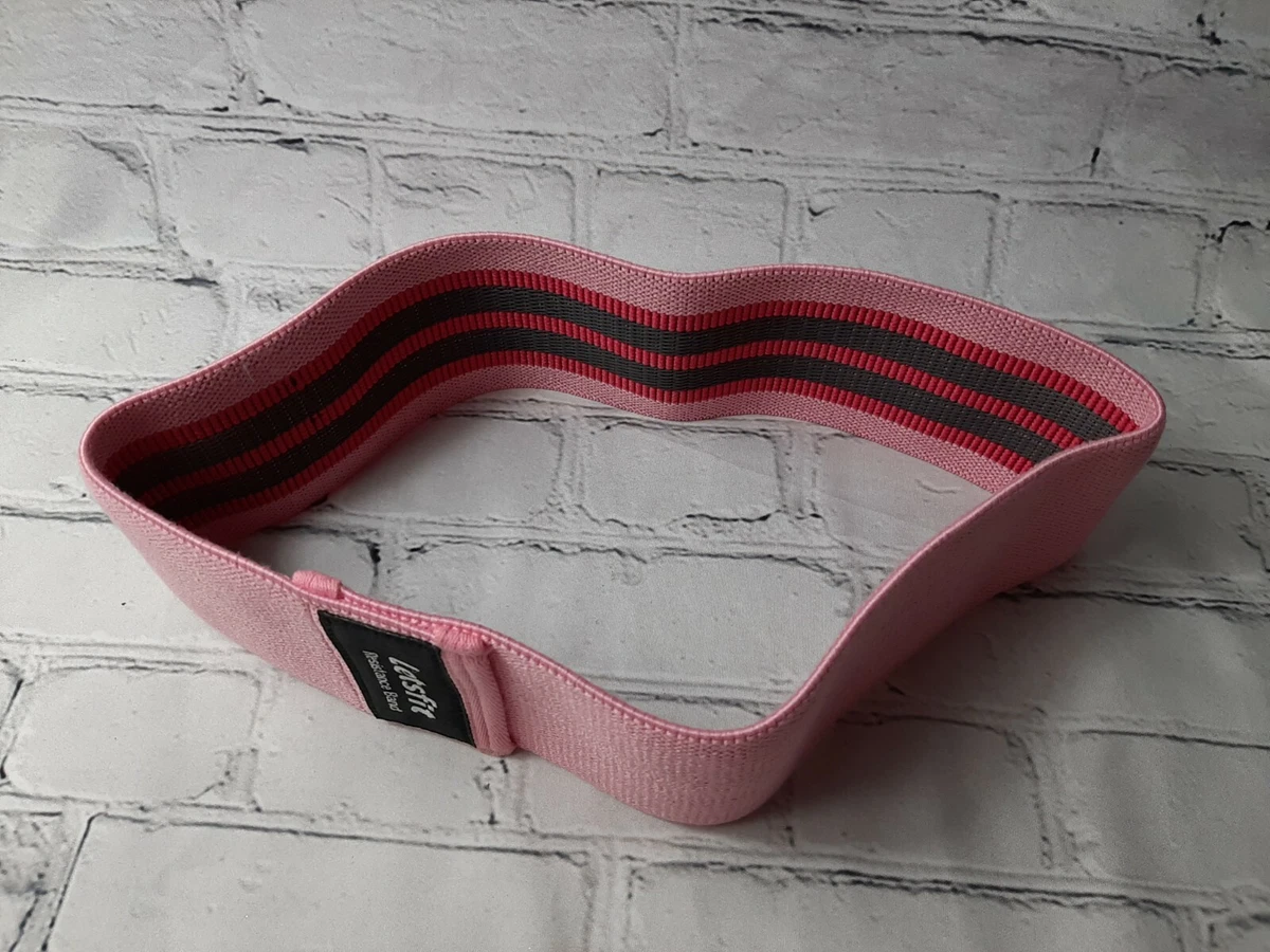 1 Letsfit Pink Fabric Resistance Strength Fitness Yoga Workout Stretch Loop Band