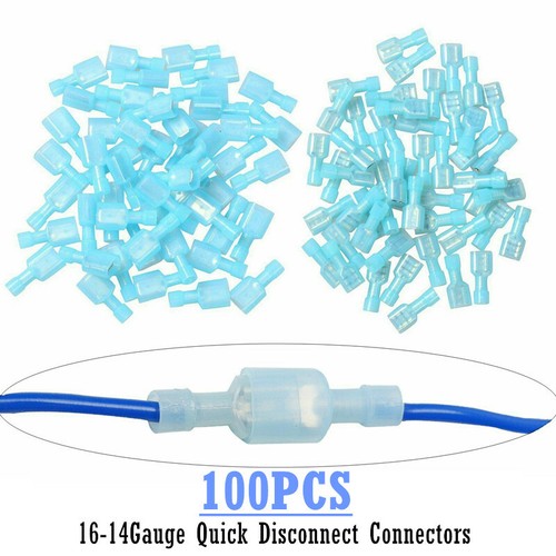 100X Connettori a sgancio rapido terminale filo isolato maschio/femmina calibro 16-14 - Foto 1 di 8