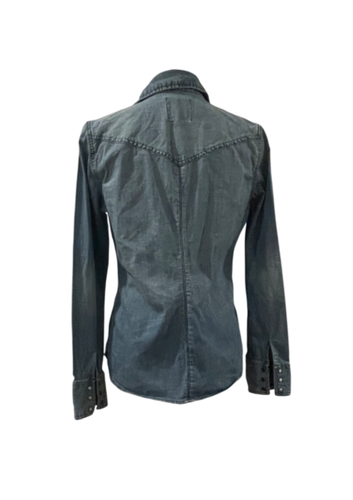 Camisa Western American Eagle Estilo Vintage Denin Jean 8 M - Imagen 4 de 8