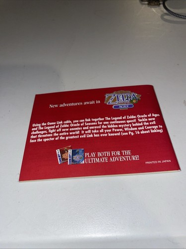 The Legend of Zelda: Oracle of Seasons Game Boy Color GBC Manual Only - Picture 2 of 3