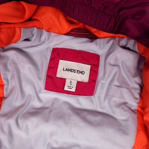 Lands End Girls Jacket Large - 14 Pink Hooded Full Zip Pocket Casual School - Picture 12 of 12