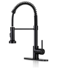 DJS Kitchen Faucets with Pull-Down Sprayer, Matte Black, 1-3 Holes