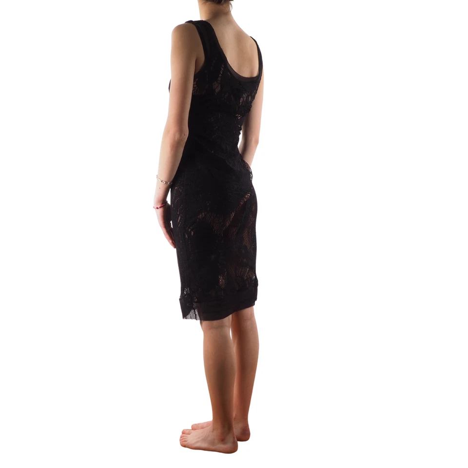 Vestido Jean Paul Gaultier Vintage Tejido Transparente Negro Largo Malla M Mediano JPG 90s Foto 2 de 4