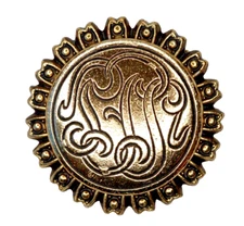 Vintage West Germany Gold Tone Scarf Clip Flower Monogram Initial Letters