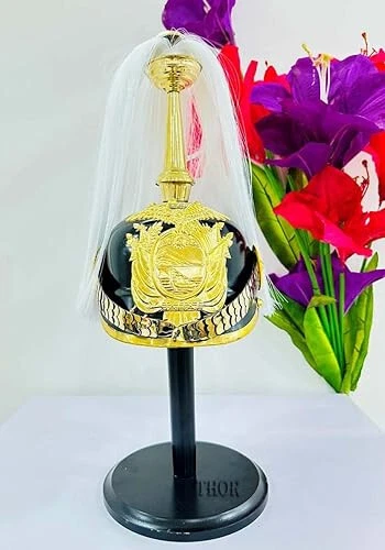 Casco Pickelhaube Flamingo Blanco Alemán Prusiano Acentos de Latón Oficial Imperial Foto 4 de 4