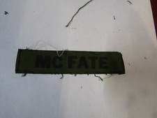 MILITARY PATCH NAME TAPE SEW ON OD GREEN COMBAT USED WITH MC FATE SYNTHETIC