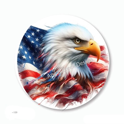 Stunning Bald Eagle USA Patriotic Favors Scrapbook Stickers Envelope Seals