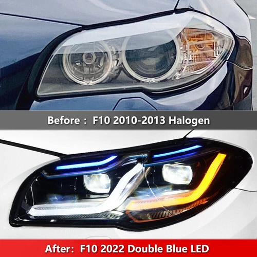 BMW 5 Series F10 M5 Xenon Headlights G30 LED DRL Lamps Update - FULL SET - Picture 16 of 19