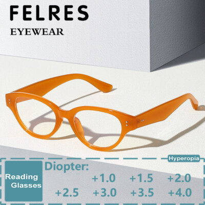Oval Full Frame Anti Blue Light Reading Glasses Women Clear Lens Glasses New
