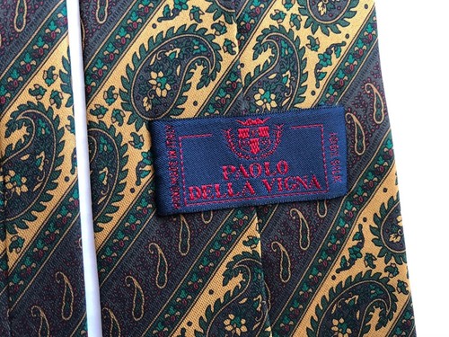 Paolo Della Vigna Made In Italy 100% Silk Men’s Neck Tie - Picture 3 of 6