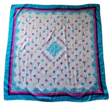 Souvenir de Paris Eiffel Tower Polyester Vintage Retro Square Scarf 34" x 34"