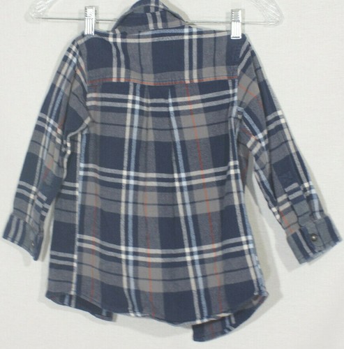 OshKosh Vintage Kinder blau kariert Flanell Hemd Logo Patch Button Down Baumwolle Gr. 5 - Bild 2 von 10