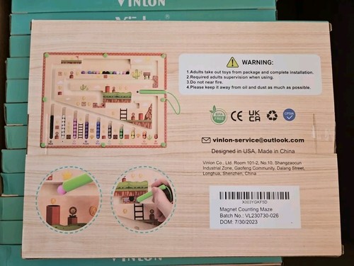 Magnetic Color and Number Maze,Montessori Wooden Color Matching Multicolor - Picture 3 of 5