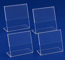 4pc Acrylic Sign Holders Slant Back Sign Holder Single Sided Sign Holders 7"x 5"