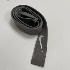 Nike Gray Web Belt Canvas Adjustable Metal Buckle Swoosh Casual Golf Unisex One
