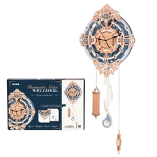 ROKR DIY Wall Clock Wooden 3D Puzzle 3D Wood Model Kit Romantic Room Decoration