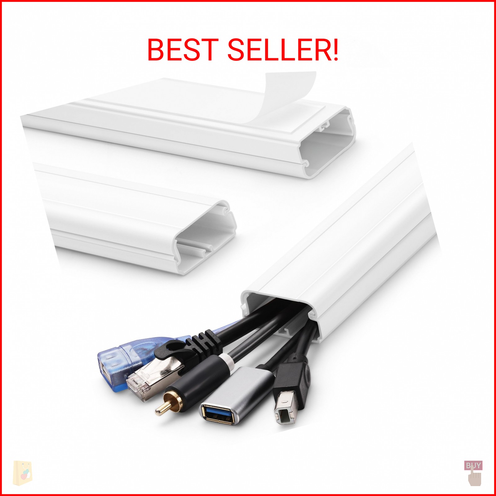 TV Cord Hider - 39in(3xL13in) Cord Covers for Wall Mounted TV Cable Hider Wall K