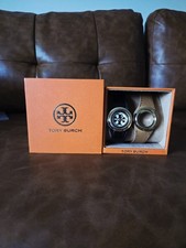 NEW Tory Burch Miller Gift Set Gold Brown & Black Logo Watch TBW6211 NIB