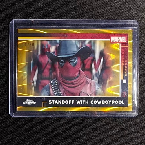 🐙ZG 2025 TOPPS CHROME DEADPOOL GOLD RAYWAVE /50 STANDOFF WITH COWBOYPOOL #93