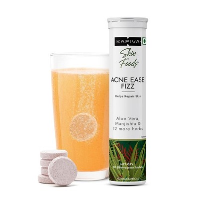 Kapiva Acne Ease Fizz Acne Control Fizz Tablet Clear, Pimple-Free Skin 20 Tablet