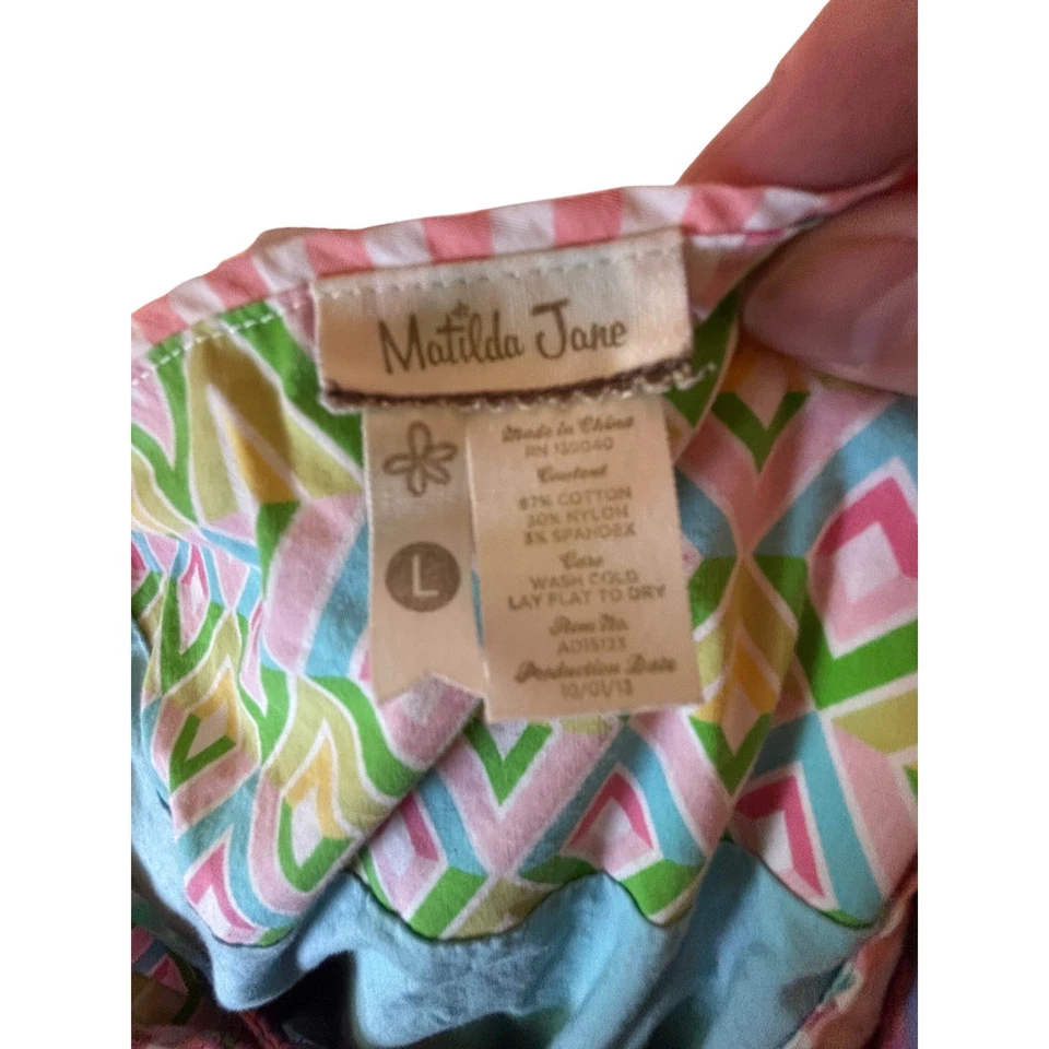 Vestido Matilda Jane Meninas Estampa Floral Tamanho G Sem Mangas Festa de Verão Fofo - Imagem 4 de 4