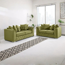 Plush Naples Fabric Sofa Set 3 2 Seater Corner Sofa Suite Set Scatterback Laguna