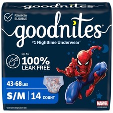 GoodNites Boys Nighttime Underwear, Size S/M, 14 Small/Medium, Multi-colored