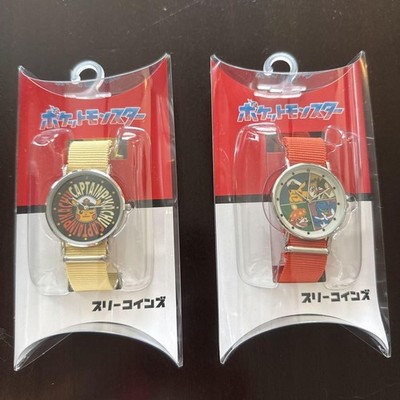 Set of 2 watch Pokemon 3COINS Captain Pikachu & Characters Watch Yellow Red New