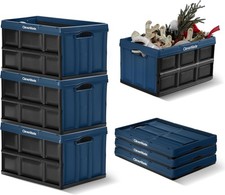Collapsible Storage Bins,46L 3 Pack,75 lb Stackable,Storage Totes