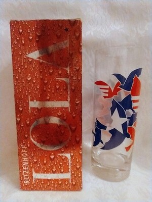 Ritzenhoff LOLA Rare Soda Glass Patriotic Fernande Briki New Box Straw Insert