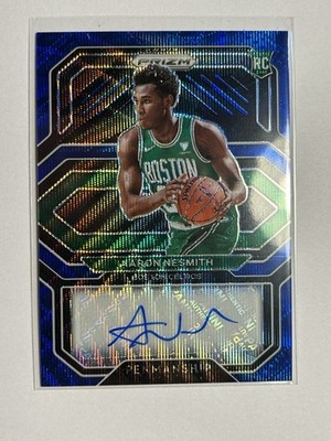 2020-21 Aaron Nesmith Auto Panini Prizm Penmanship Blue Wave Rookie Autographs